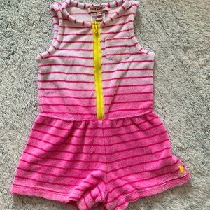 4/$20 Juicy Couture Pink and Yellow Terry Romper- 12-18 Months